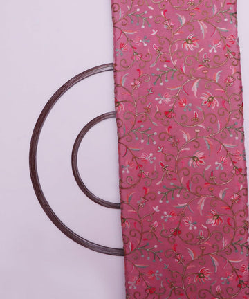 light pink thread embroidery pure chinon silk fabric b148 5884